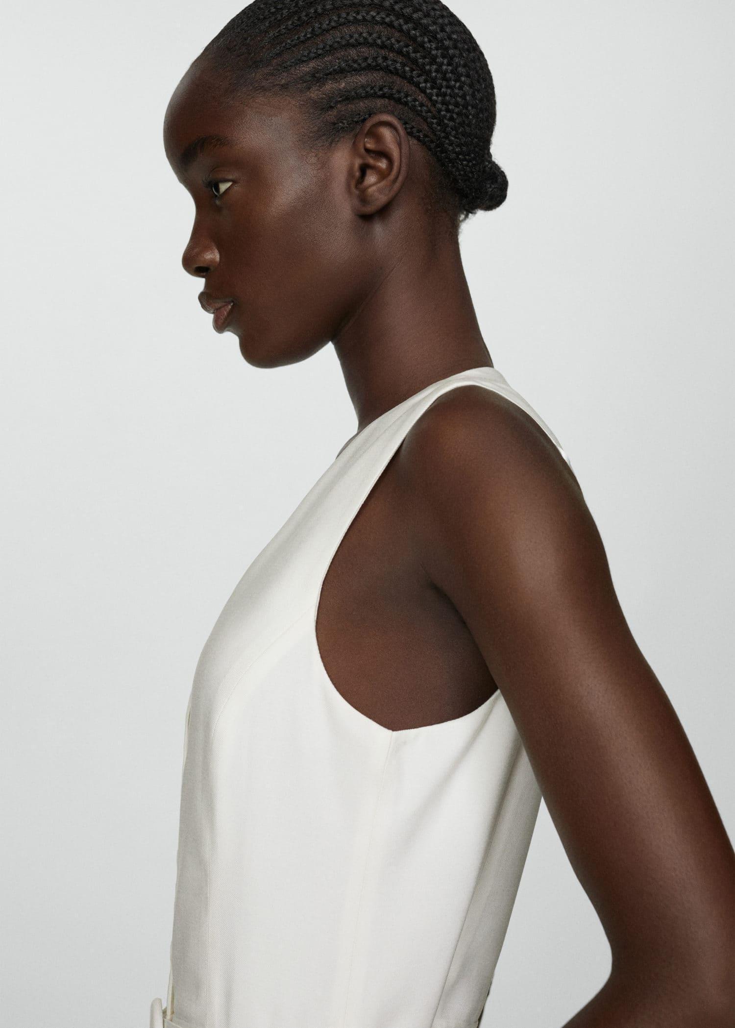 White Belt Long Jumpsuit, , large image number 2