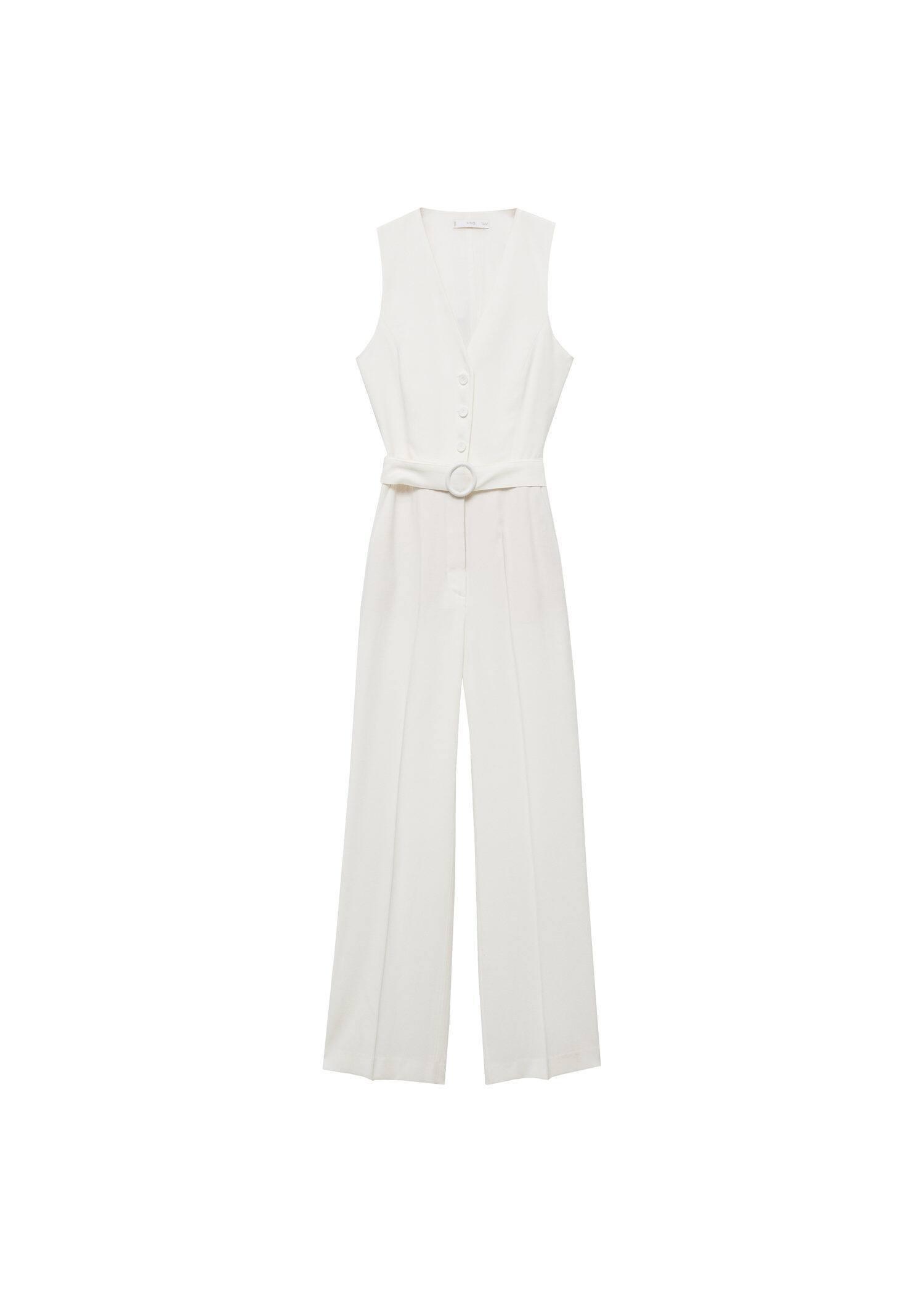 White Belt Long Jumpsuit, , large image number 3