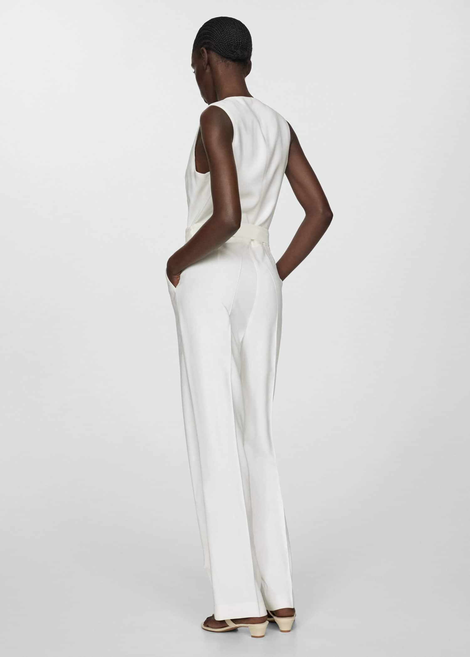 White Belt Long Jumpsuit, , large image number 5
