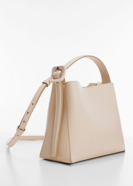 Mango - White Shopper Bag With Buckle