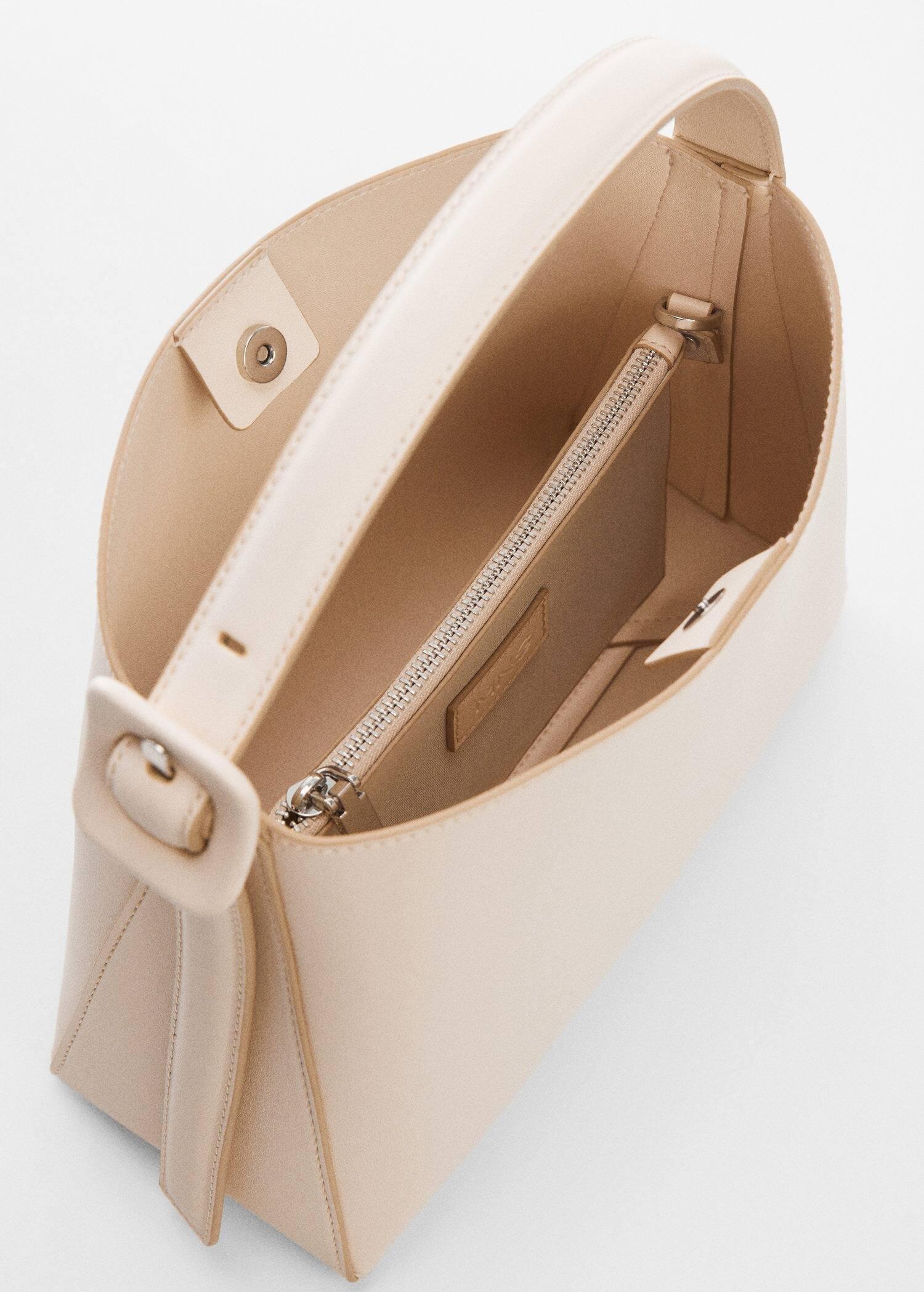 Mango - White Shopper Bag With Buckle