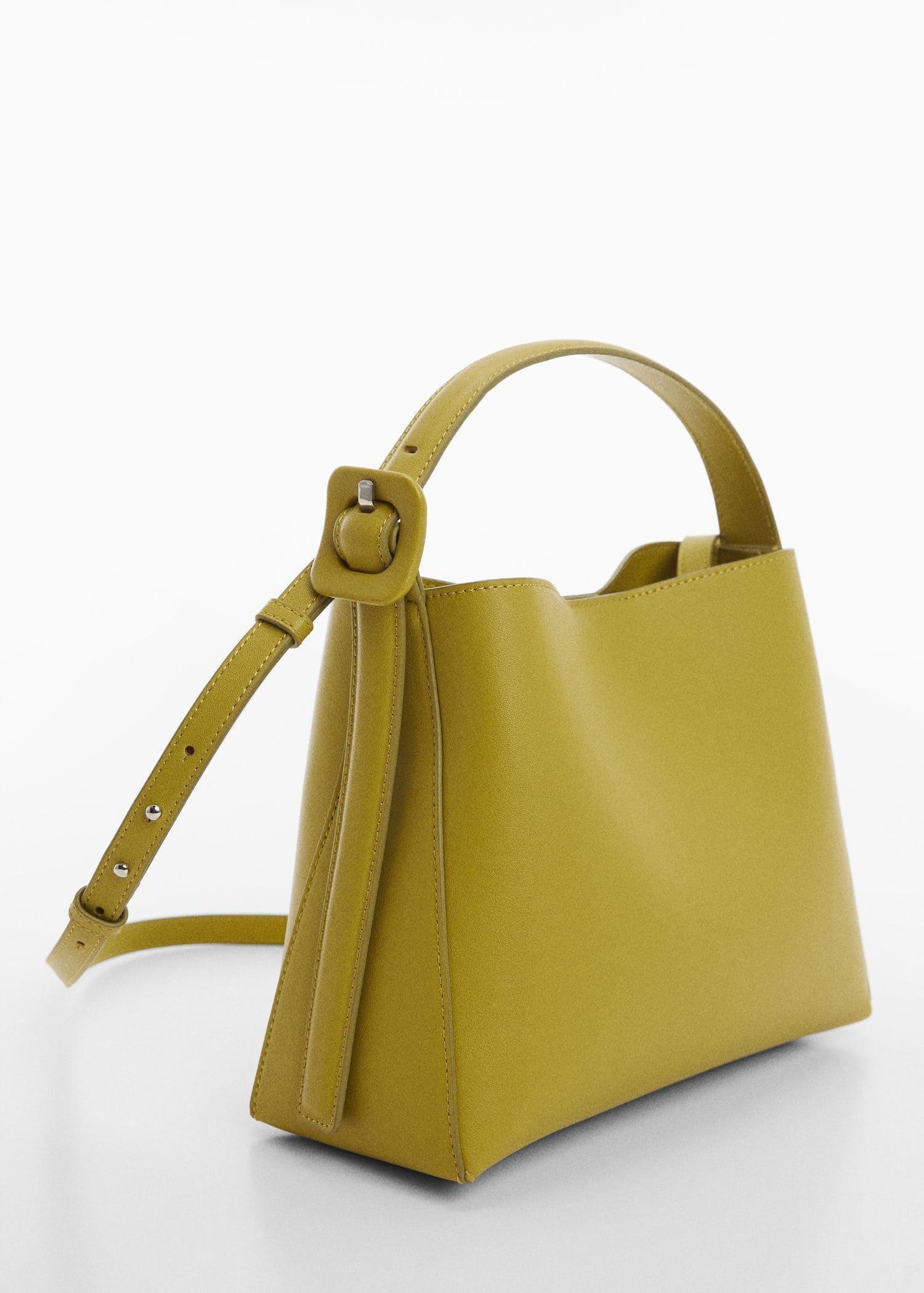 bright yellow Shopper bag with buckle, , large image number 0