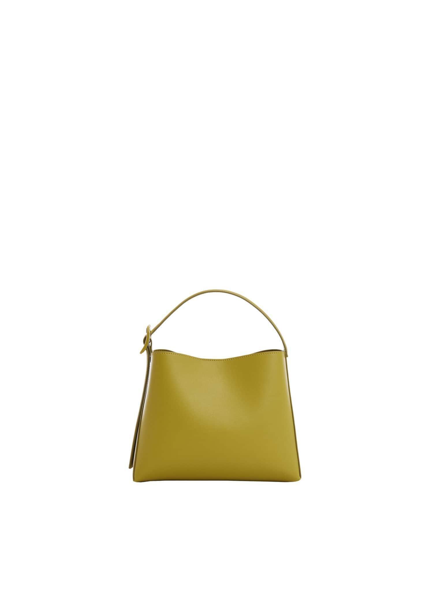bright yellow Shopper bag with buckle, , large image number 3