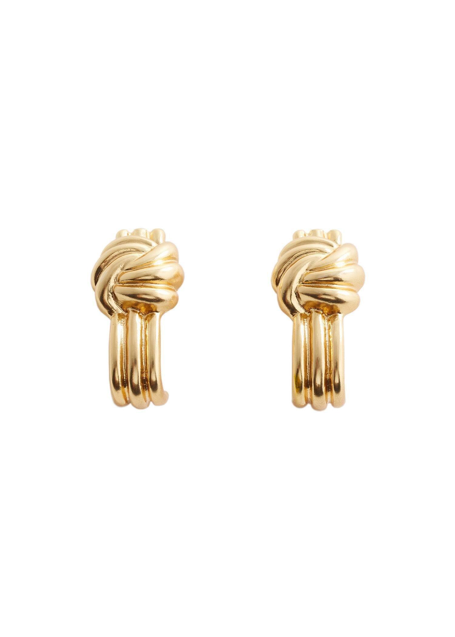 Gold Intertwined Earrings, , large image number 2