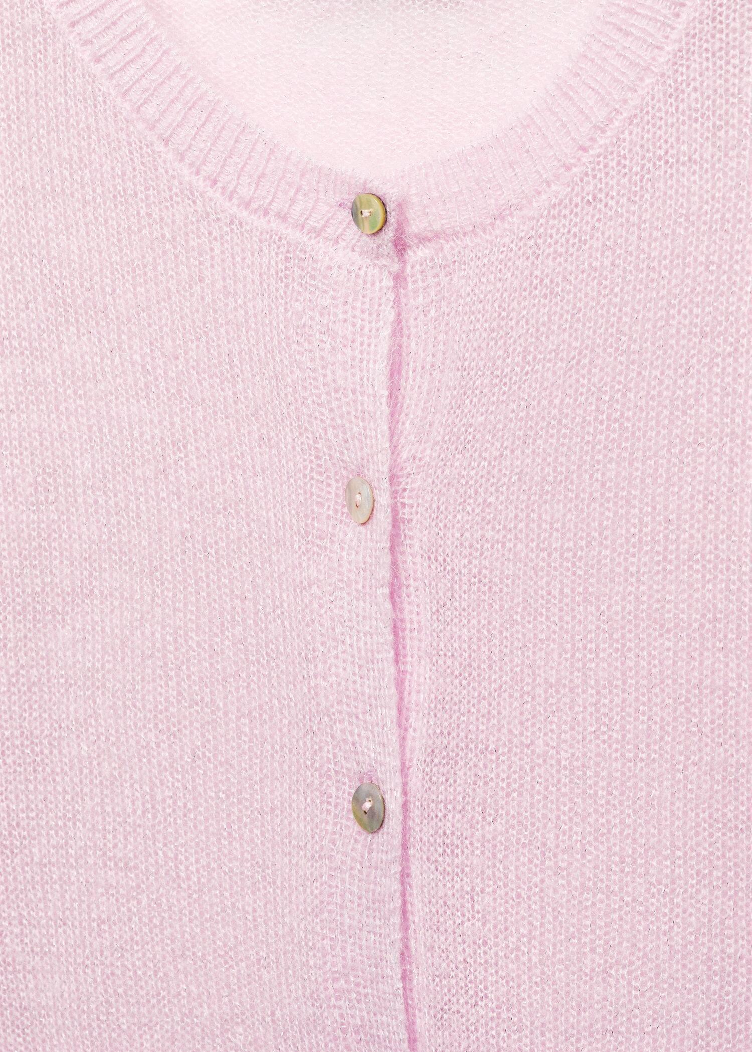 Mango - Pink Cardigan With Lurex Buttons