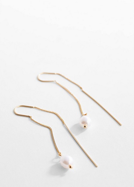Mango - Gold Pearl Thread Earrings