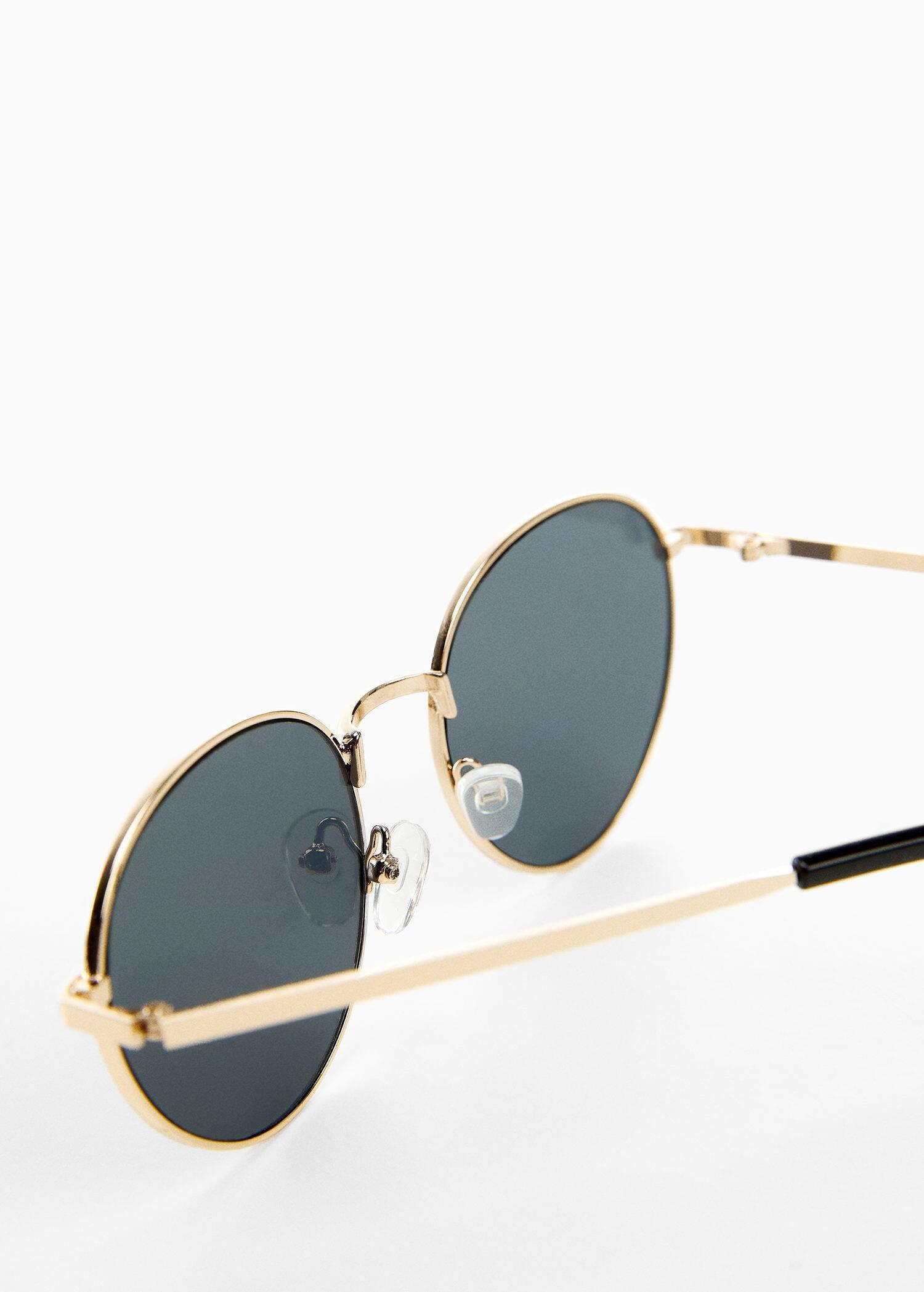 Gold Round Metal-Rimmed Sunglasses, , large image number 1