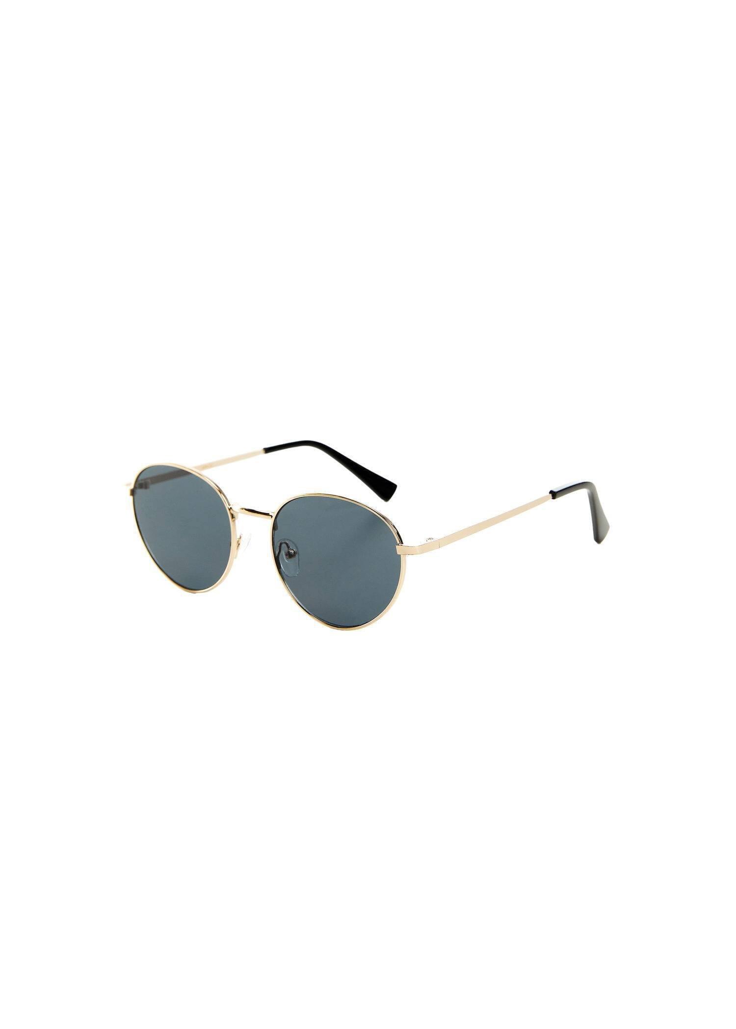 Gold Round Metal-Rimmed Sunglasses, , large image number 2