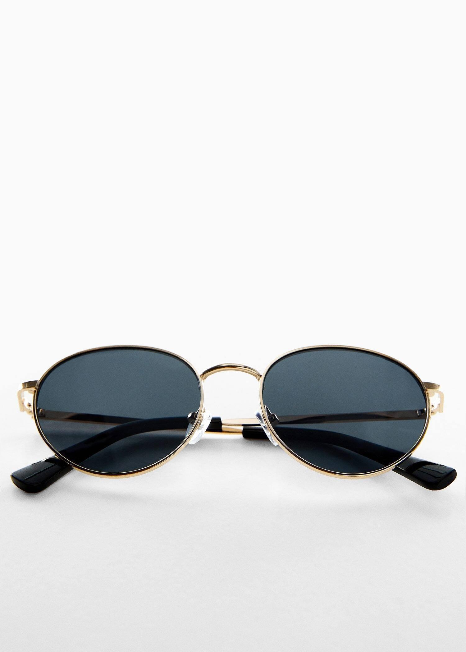 Gold Round Metal-Rimmed Sunglasses, , large image number 3