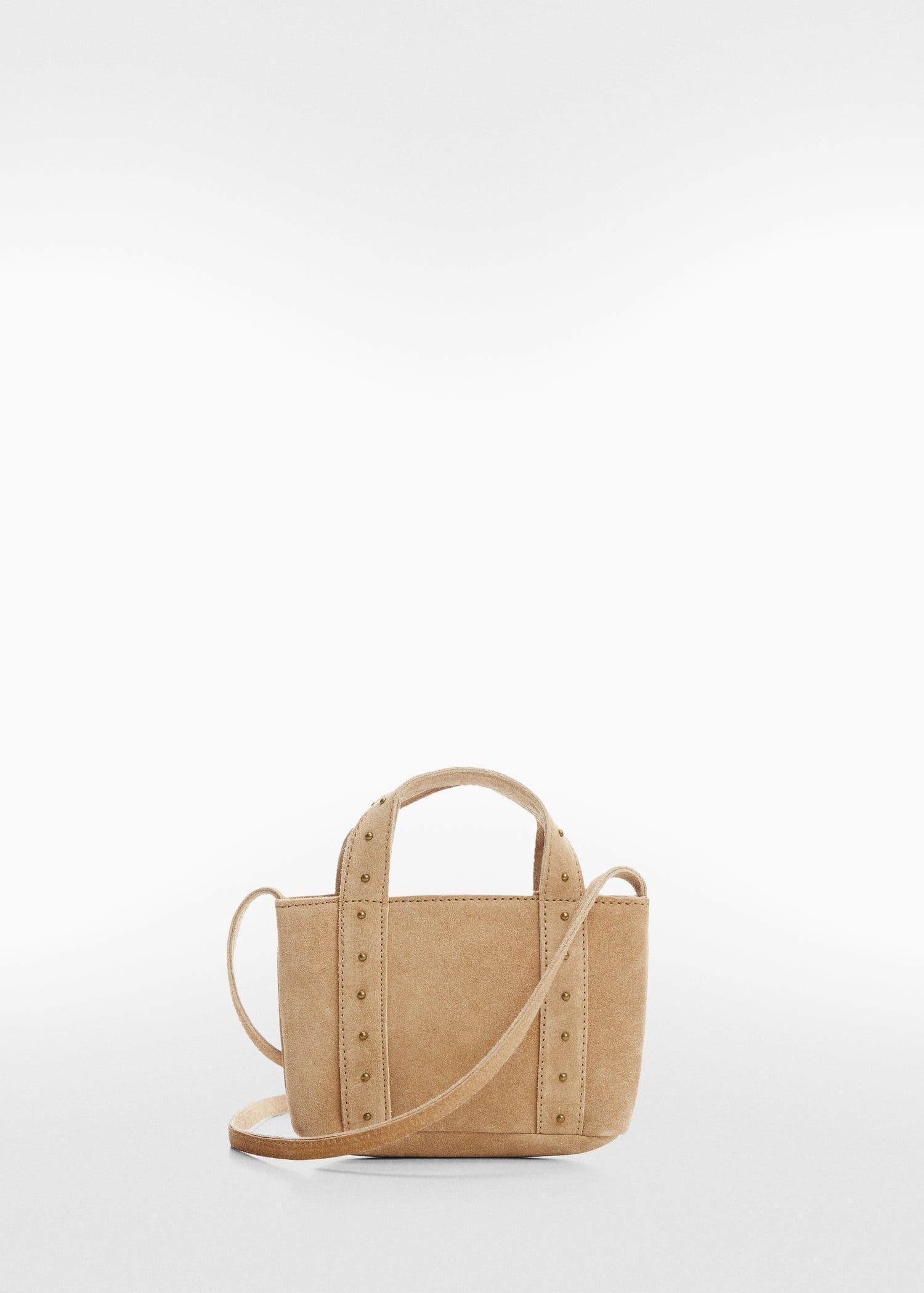 Mango - Brown Leather Mini Shopper Bag, Kids Girls