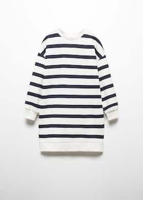 Mango - Navy Striped Sweatshirt Dress