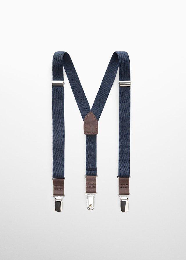 Navy Adjustable Elastic Braces, Baby Boys, , large image number 2