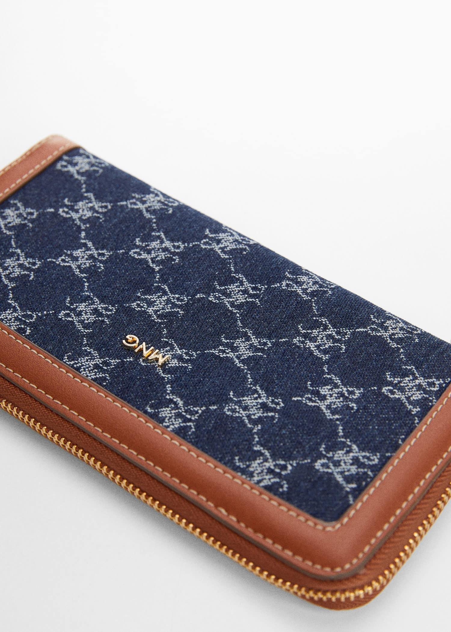Blue Jacquard Wallet, , large image number 1