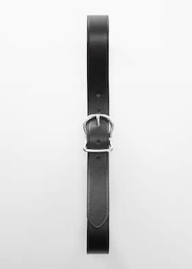 Mango - Black Faux-Leather Belt