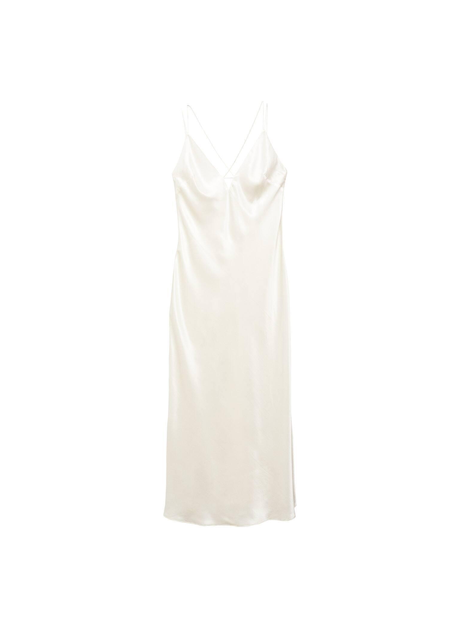 Mango - White Silk-Blend Long Dress