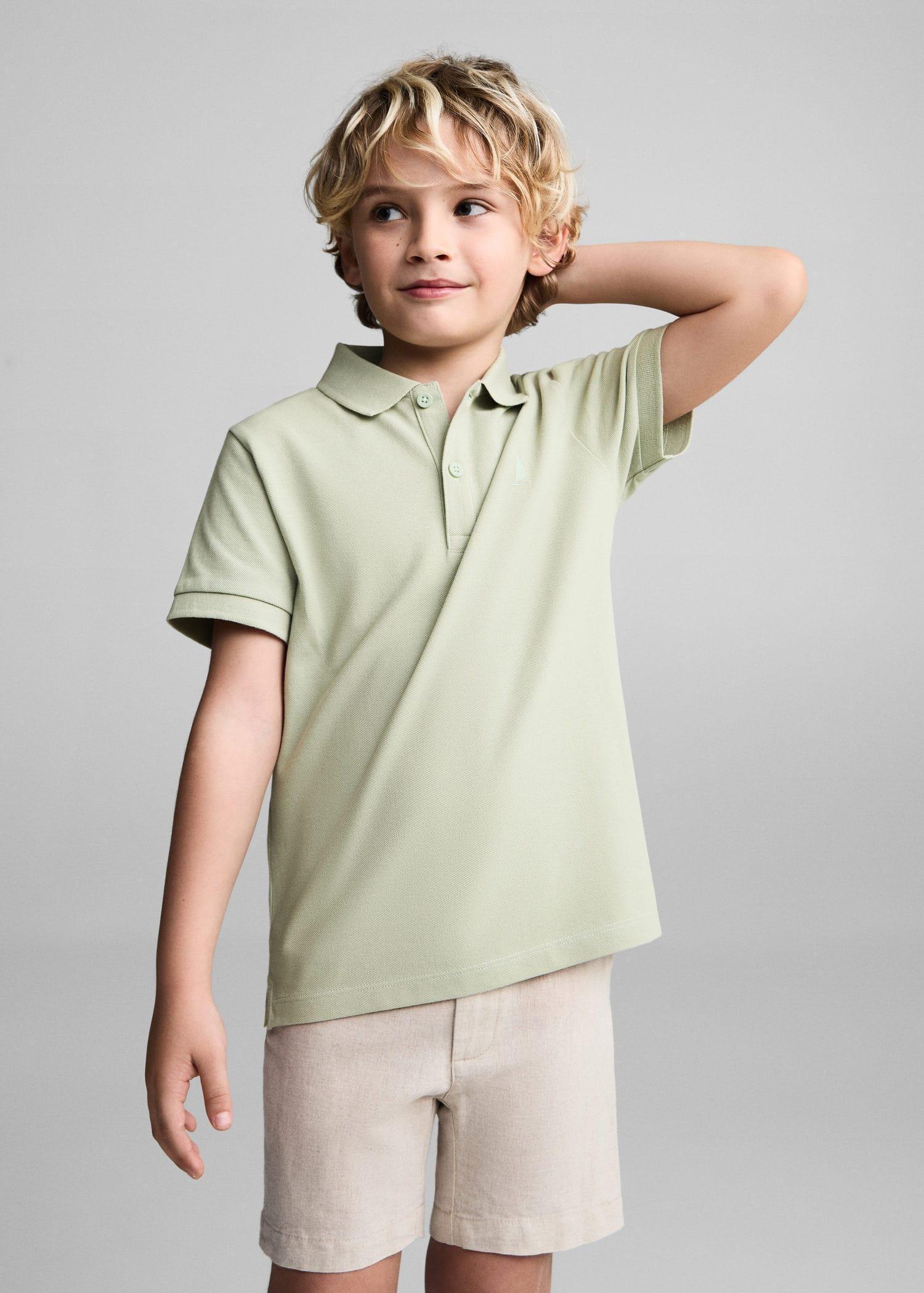 Mango - Khaki Cotton Polo Shirt, Kids Boys