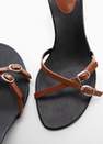 Mango - Brown Leather Straps Sandals