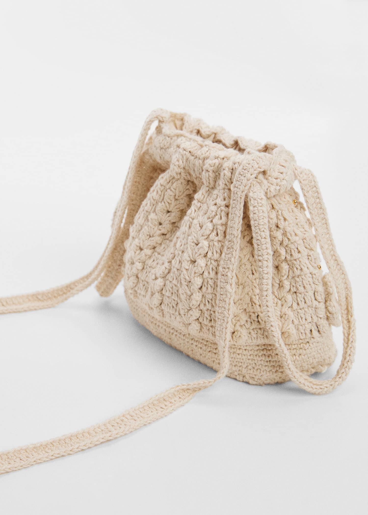 Mango - Brown Lt-Pastel Floral Crochet Bag, Kids Girls