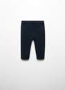 Mango - Navy Straight Linen-Blend Trousers, Kids Boys