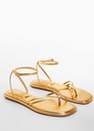 Mango - Gold Metallic Strap Sandals