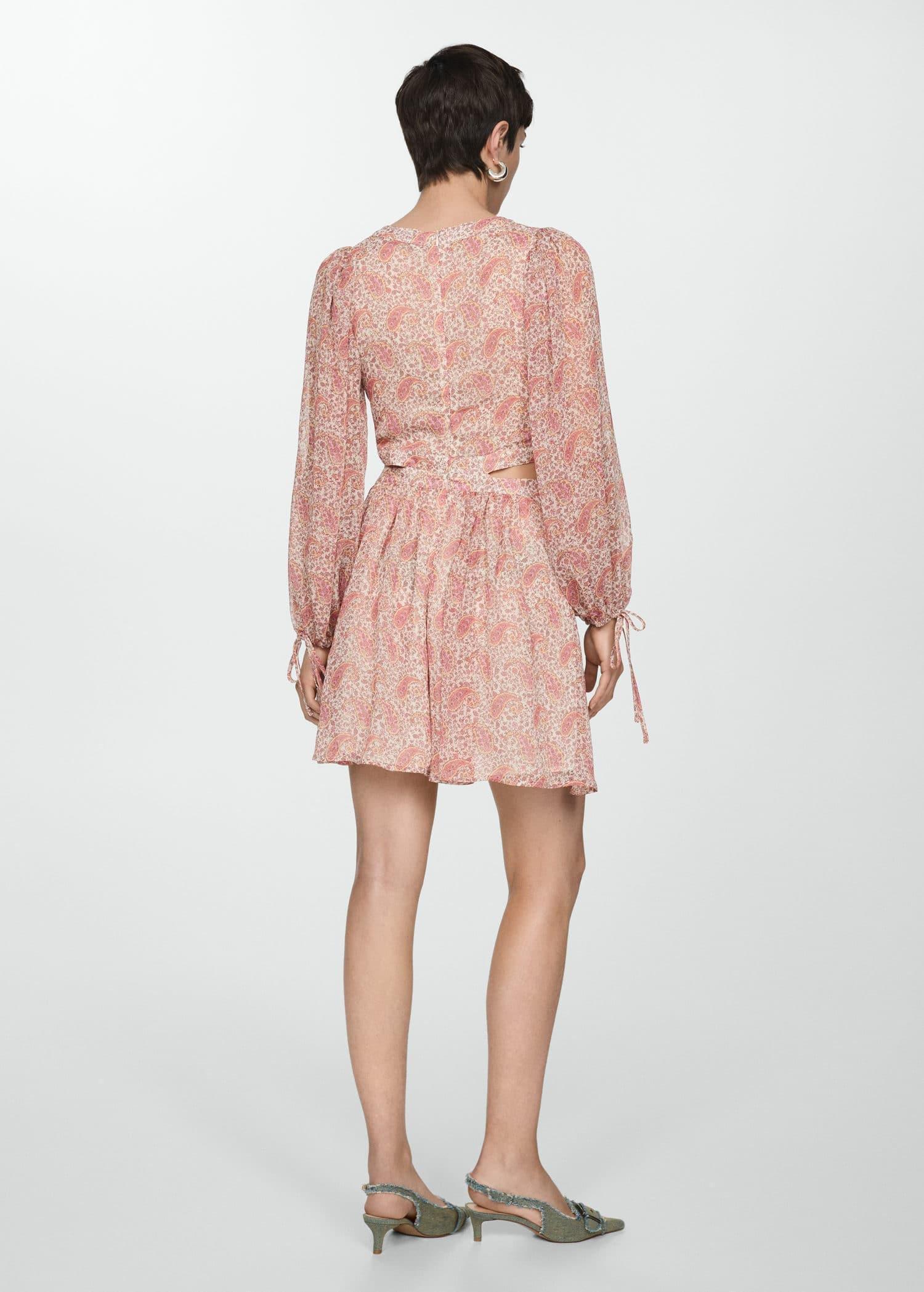 Mango - Pink Lt-Pastel Paisley Dress With Openings