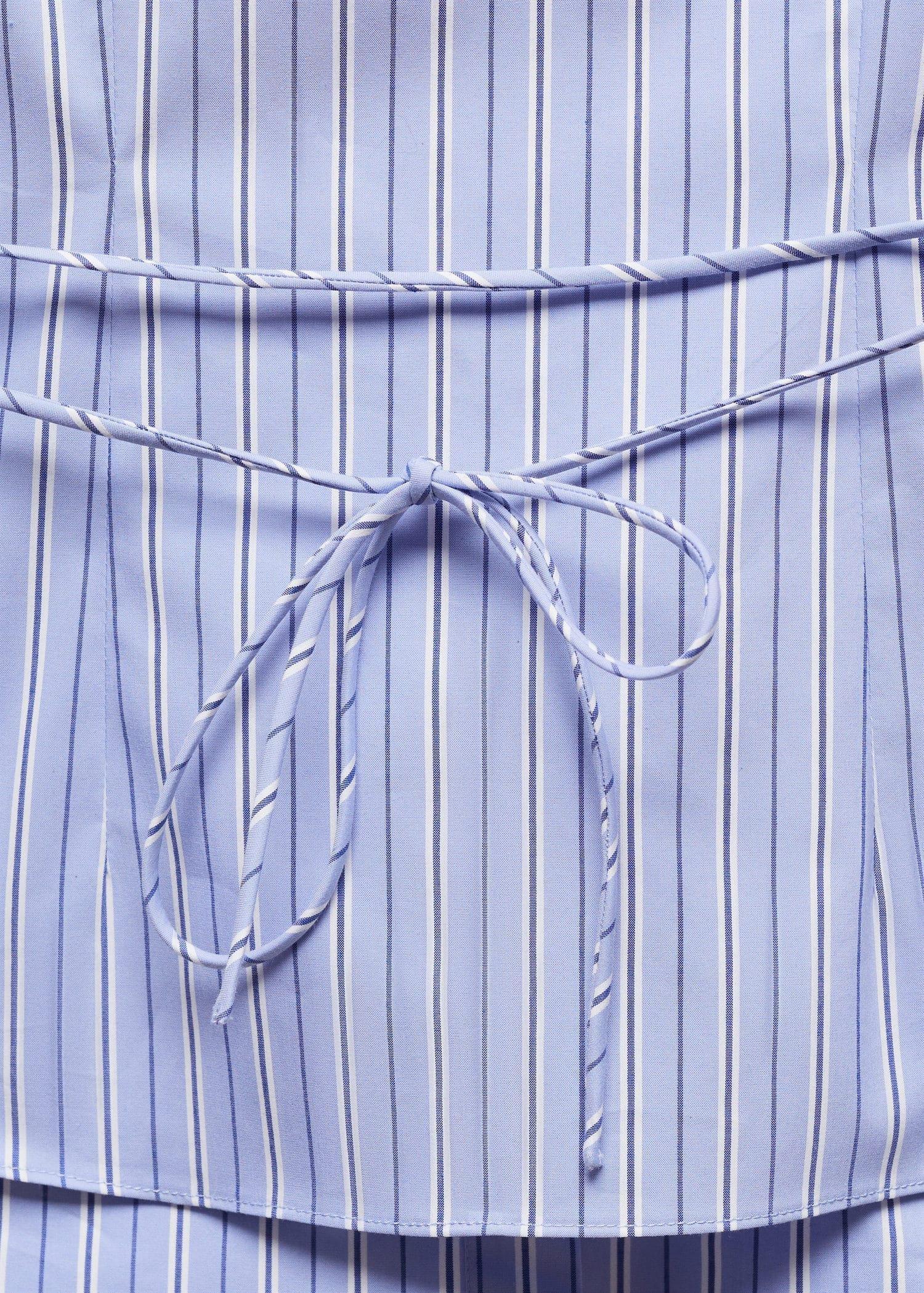 White Striped Bow Blouse, , large image number 2