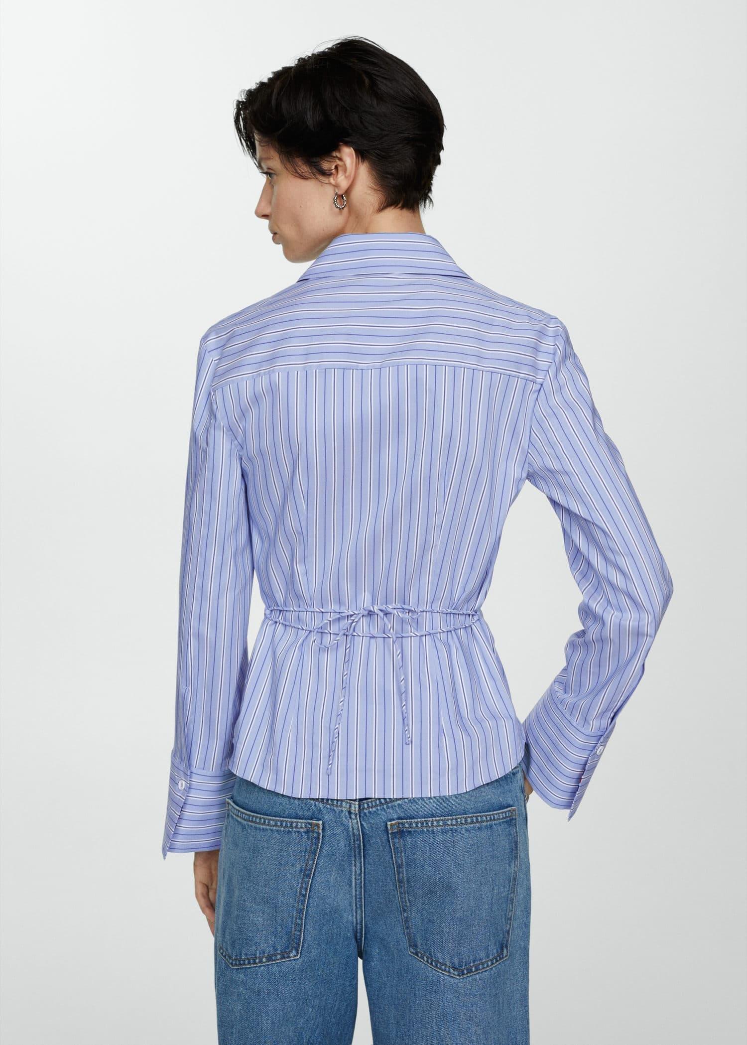White Striped Bow Blouse, , large image number 5