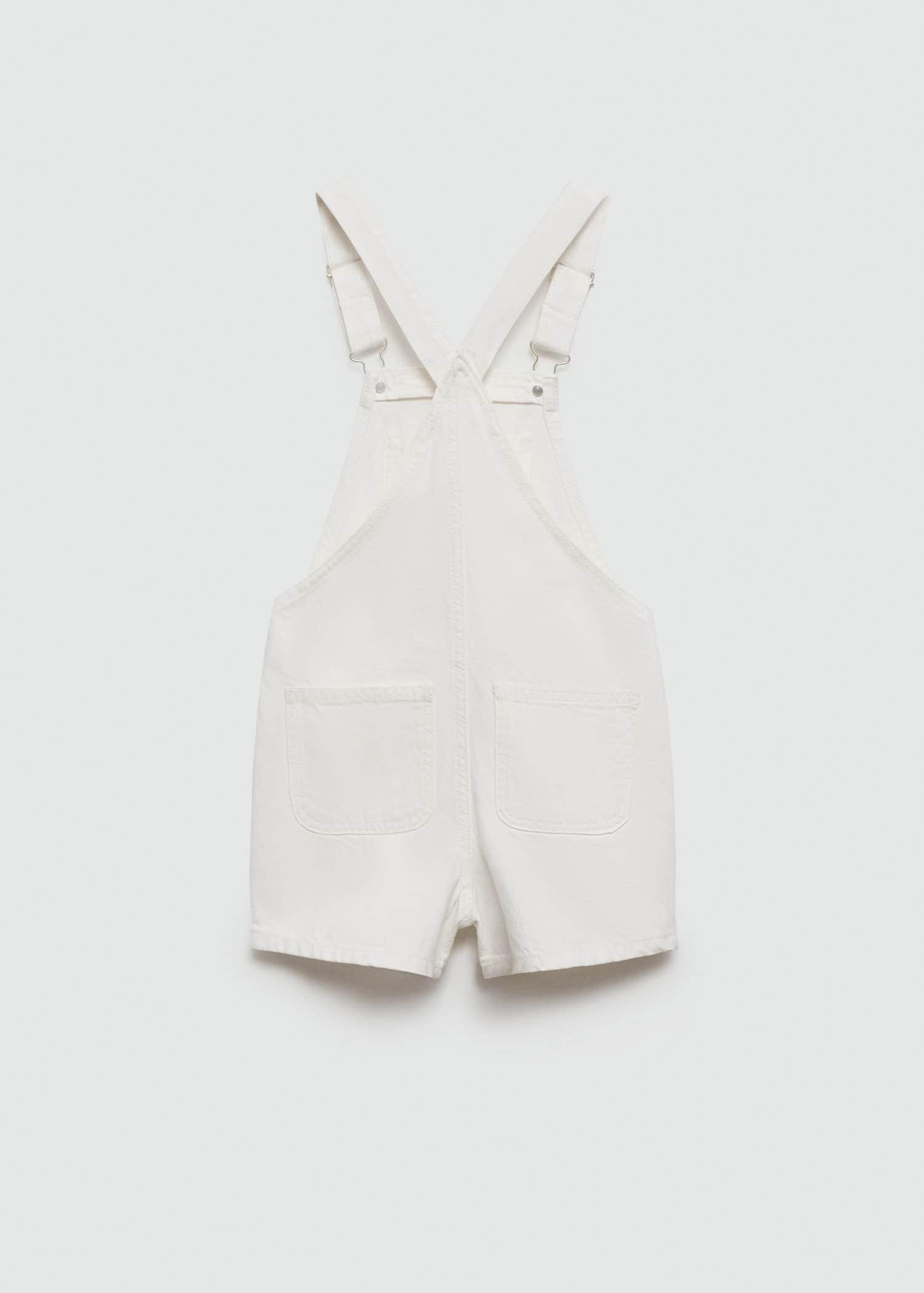 White Short Denim Dungarees, Kids Girls, , large image number 6