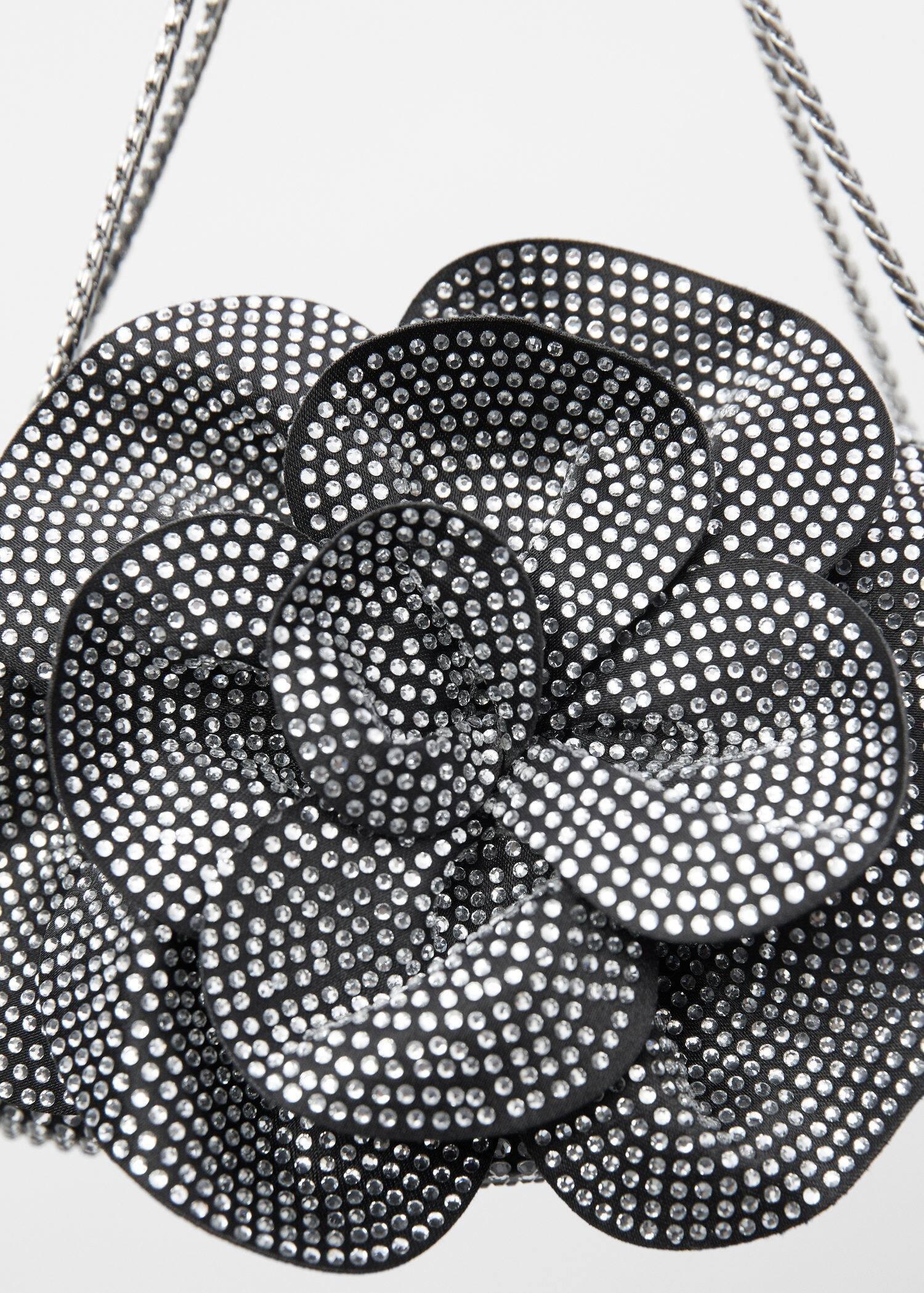 Black Rhinestone Maxi Flower Bag, , large image number 1