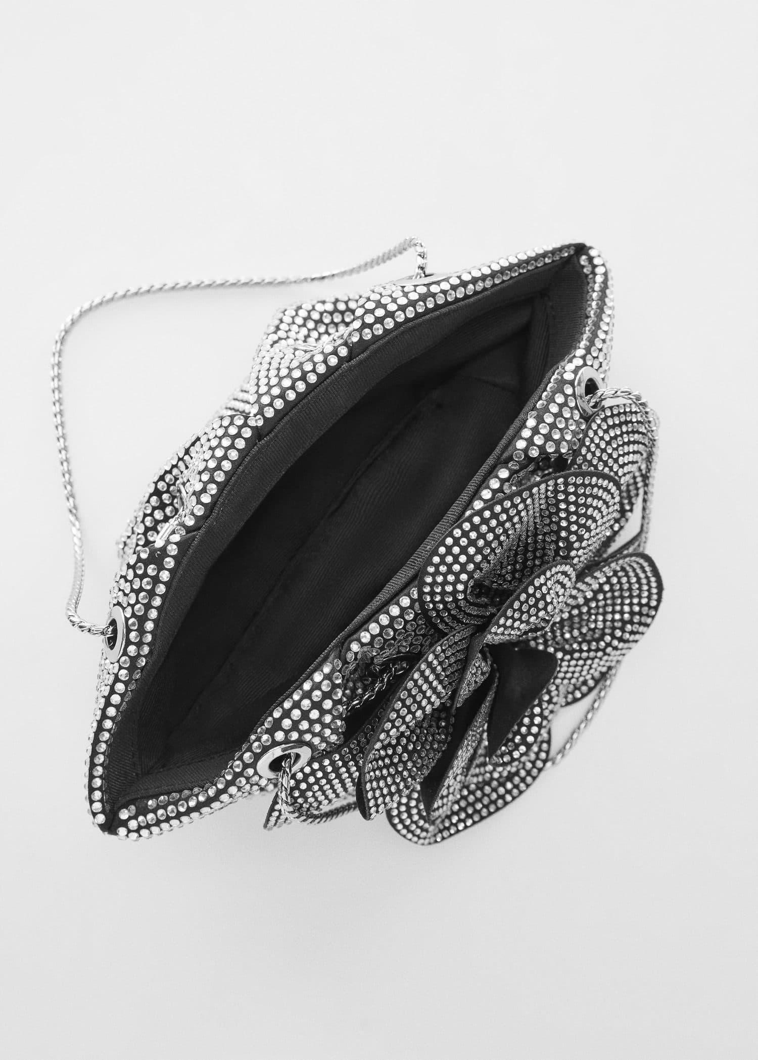 Black Rhinestone Maxi Flower Bag, , large image number 2
