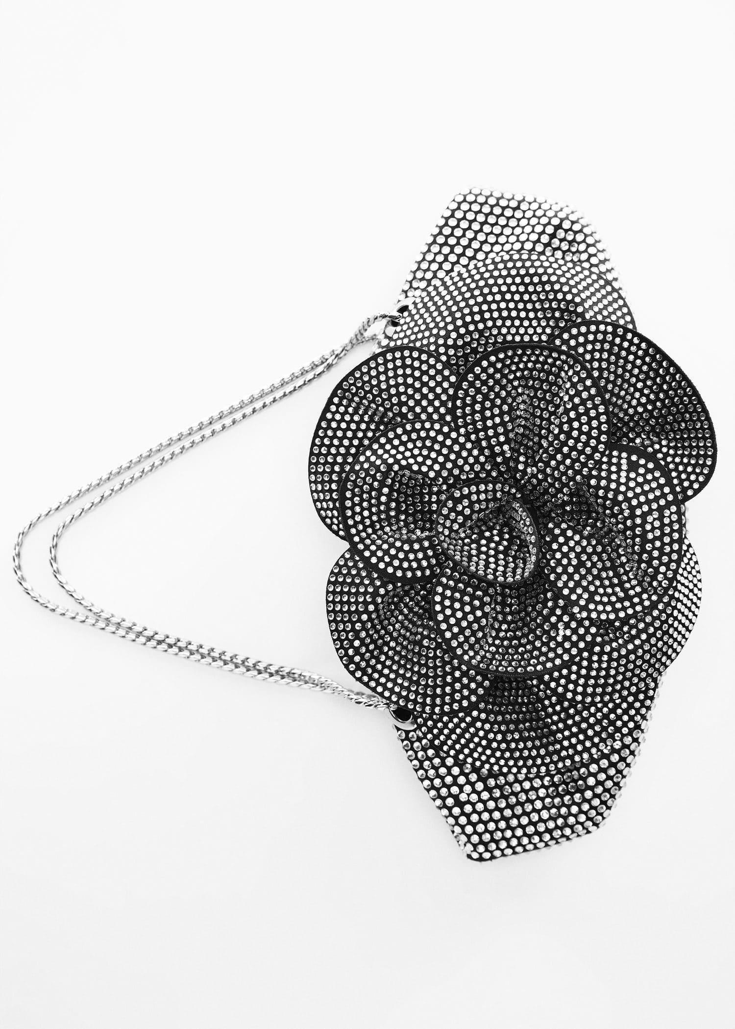 Black Rhinestone Maxi Flower Bag, , large image number 4