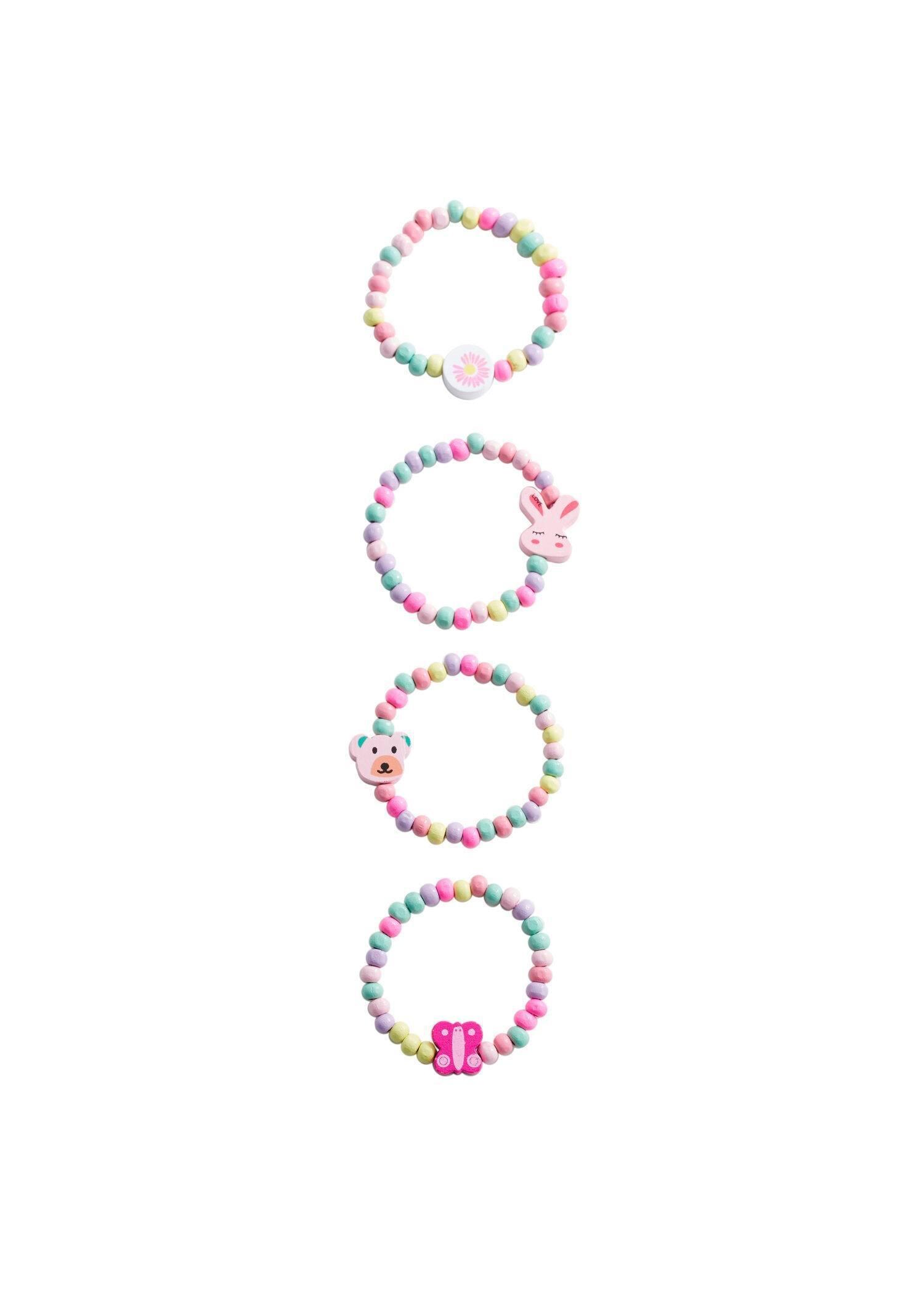 Mango - Pink Bracelets - Set Of 4, Kids Girls
