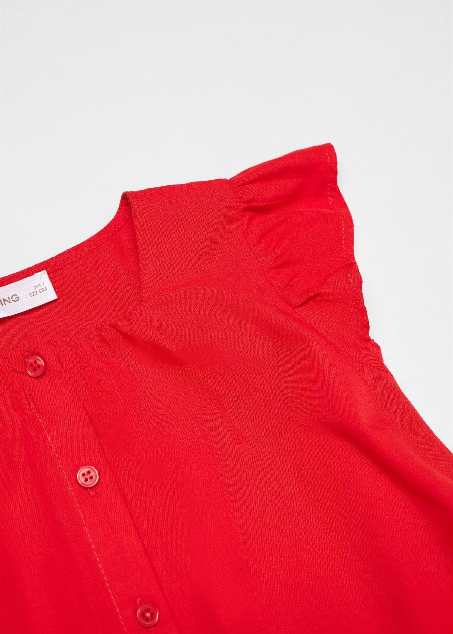 Mango - Red Buttoned Cotton Shirt, Kids Girls