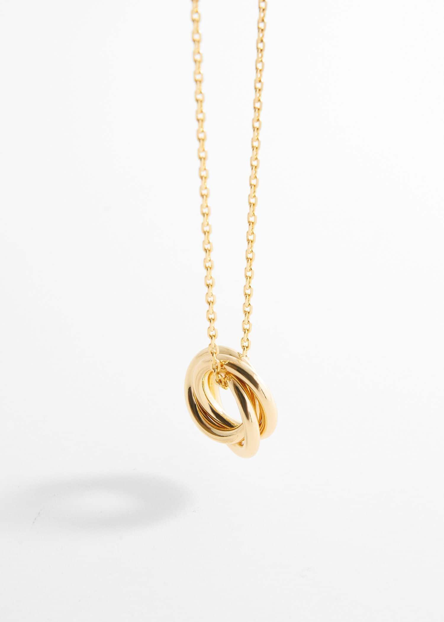 Gold Interwoven Hoops Necklace, , large image number 0