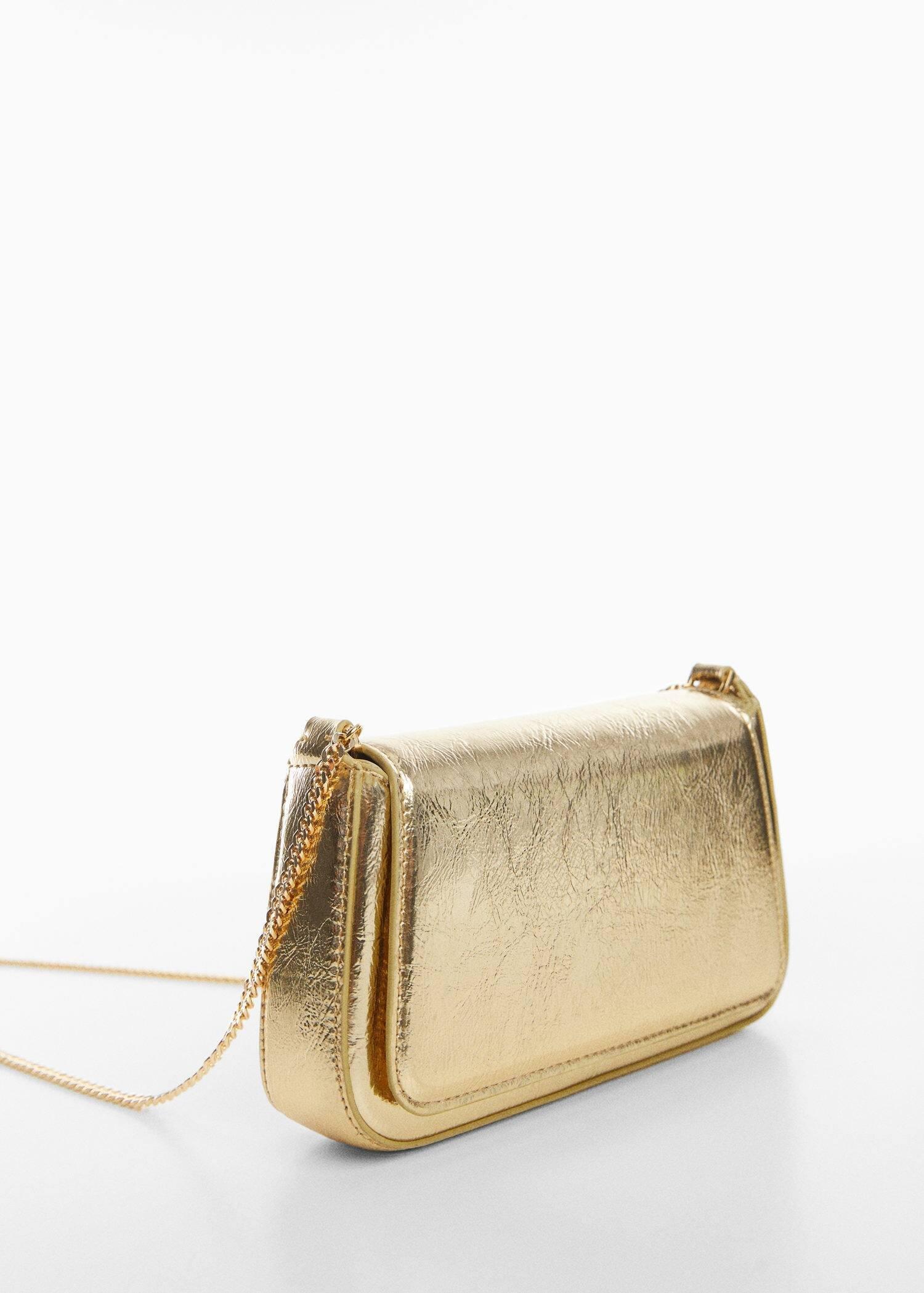 Gold Patent Leather-Effect Chain Bag, , large image number 0