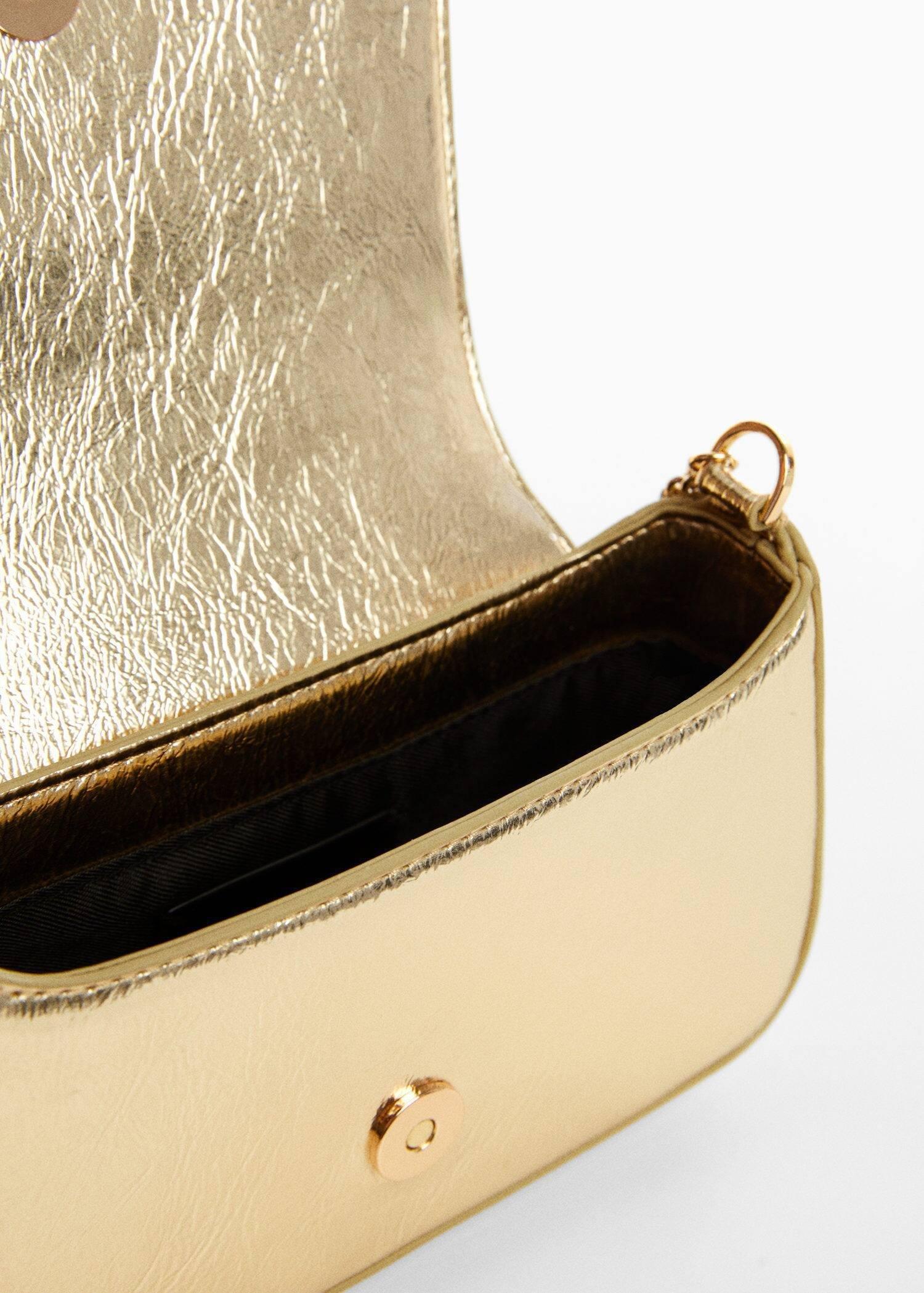 Gold Patent Leather-Effect Chain Bag, , large image number 3