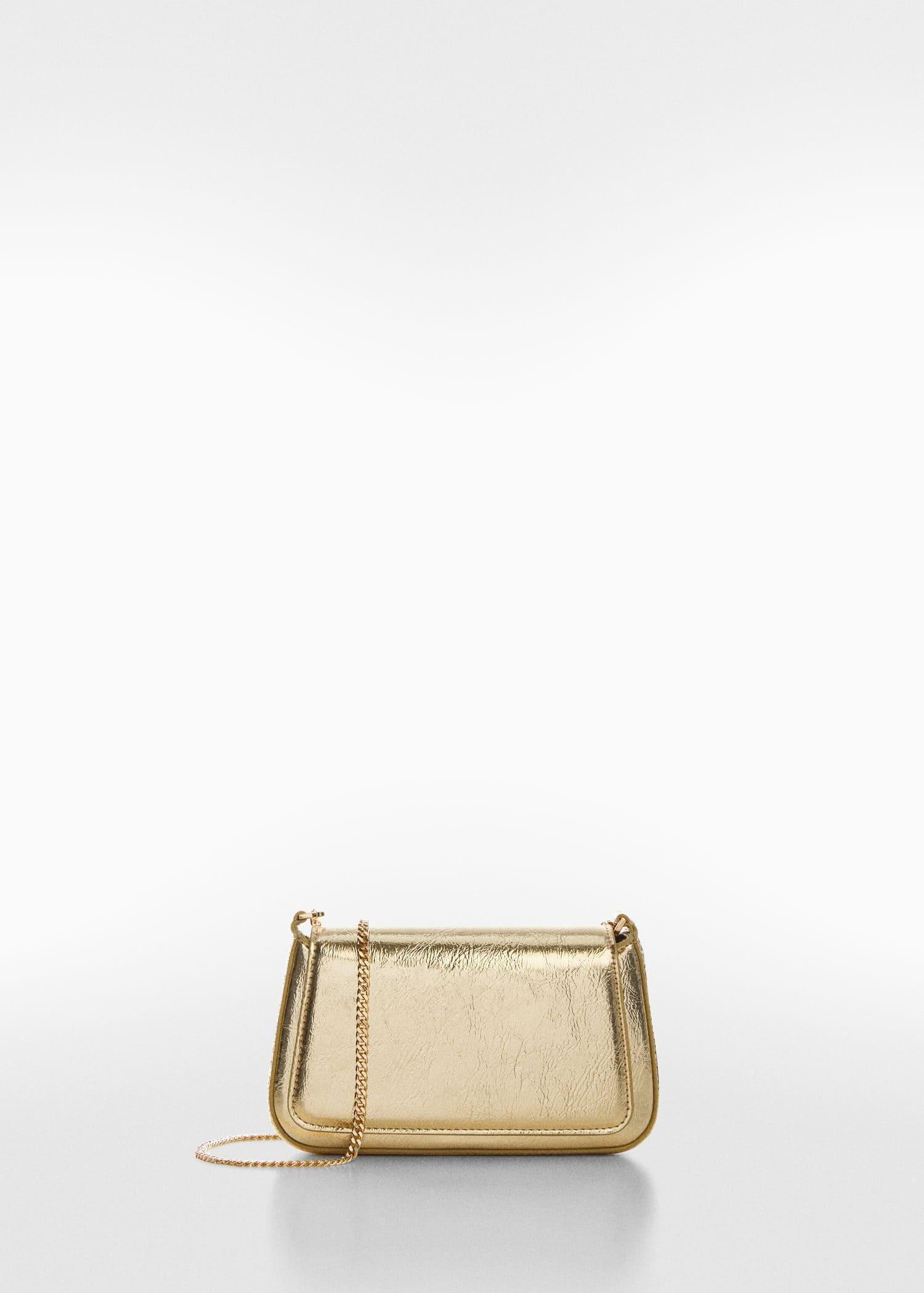 Gold Patent Leather-Effect Chain Bag, , large image number 4