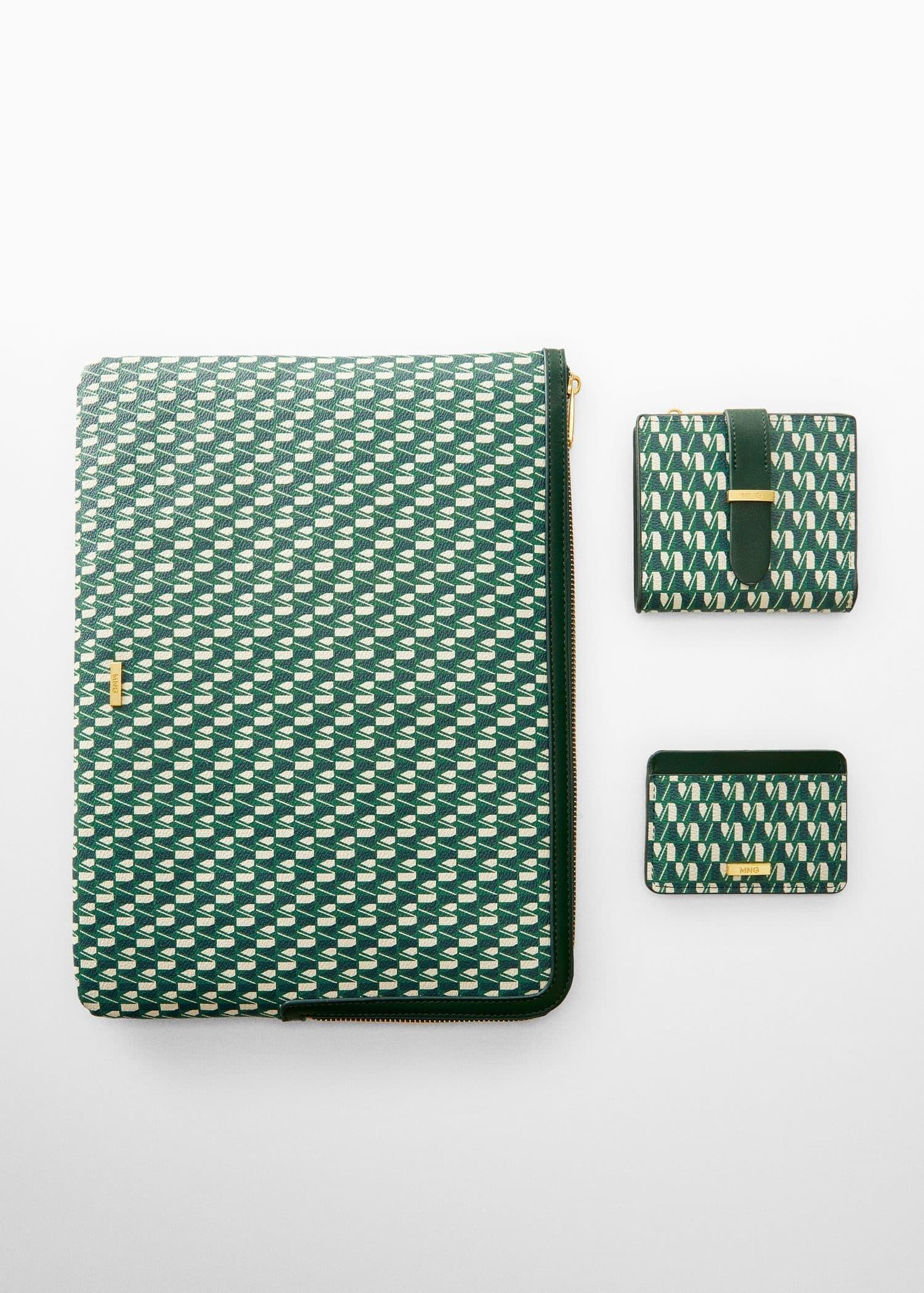 Green Printed Logo Wallet, , large image number 1