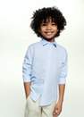 Mango - Blue Regular-Fit Striped Shirt, Kids Boys
