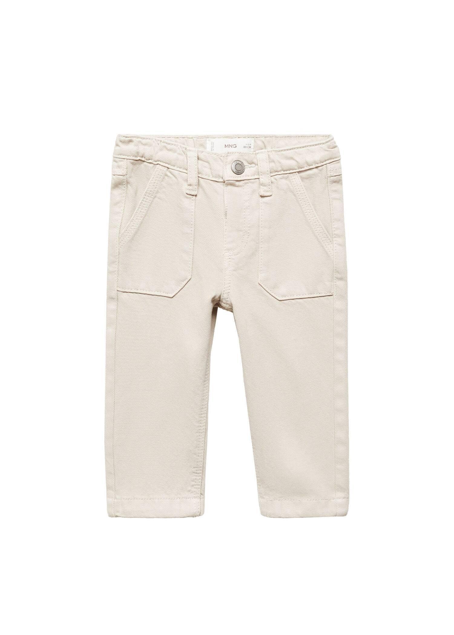 Mango - Cream Stretch Cotton-Blend Trousers, Kids Boys