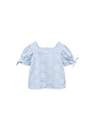 Mango - Blue Floral Embroidered Blouse, Kids Girls
