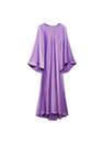 Mango - Purple Flared-Sleeve Satin Dress