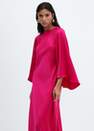 Mango - Pink Flared-Sleeve Satin Dress