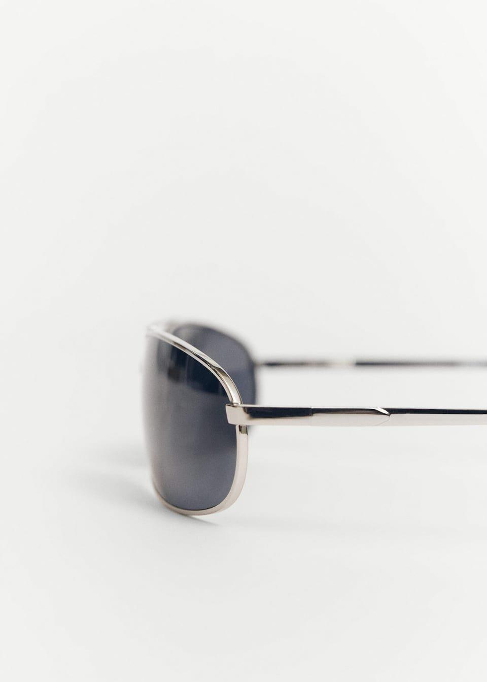 Mango - Silver Metallic Frame Sunglasses