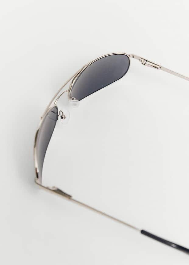 Mango - Silver Metallic Frame Sunglasses