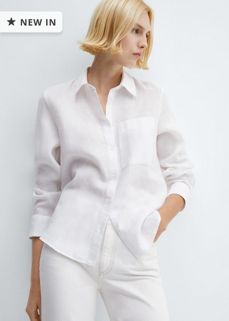 Mango - White Linen Shirt