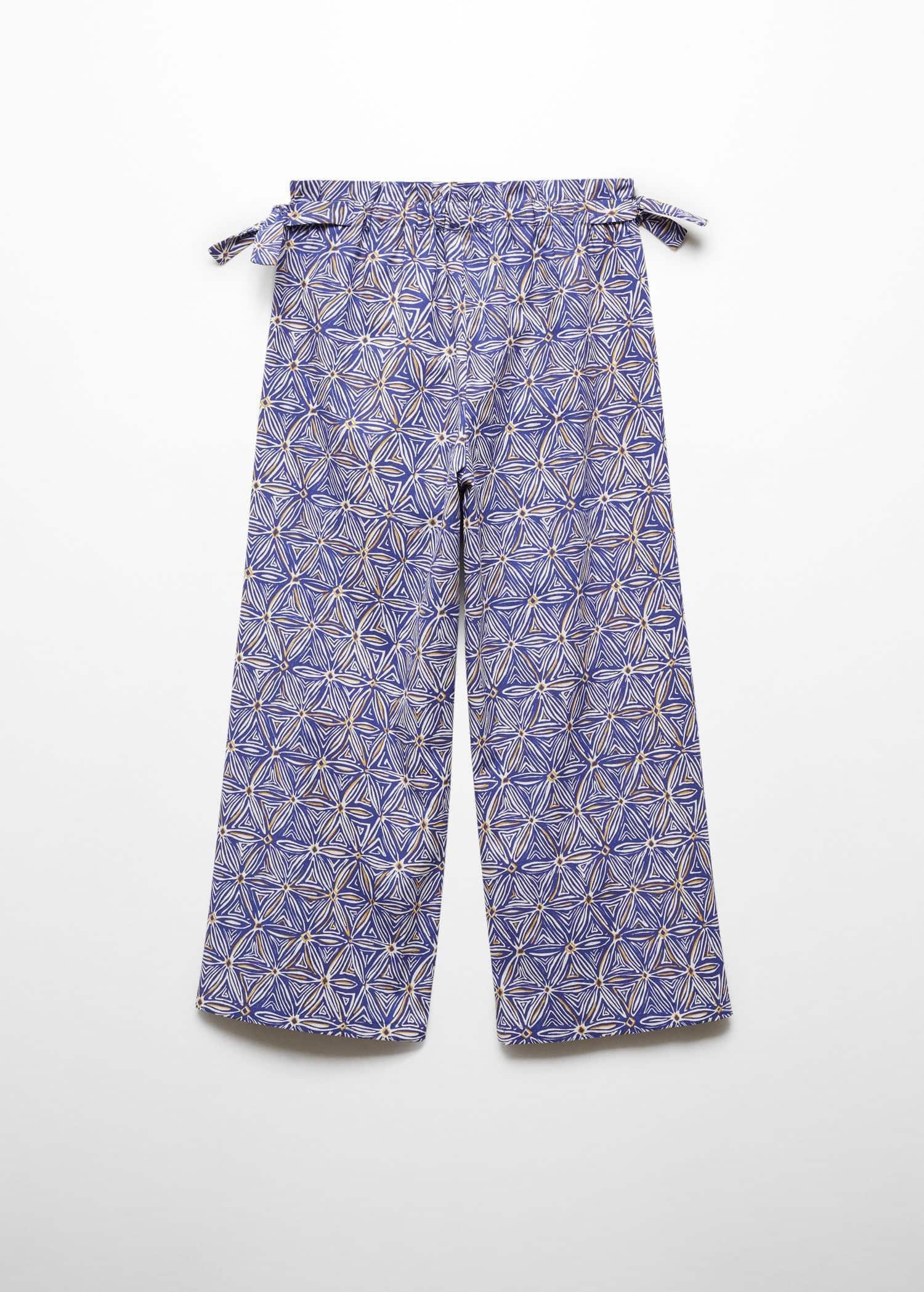 Mango - Blue Printed Straight Trousers, Kids Girls