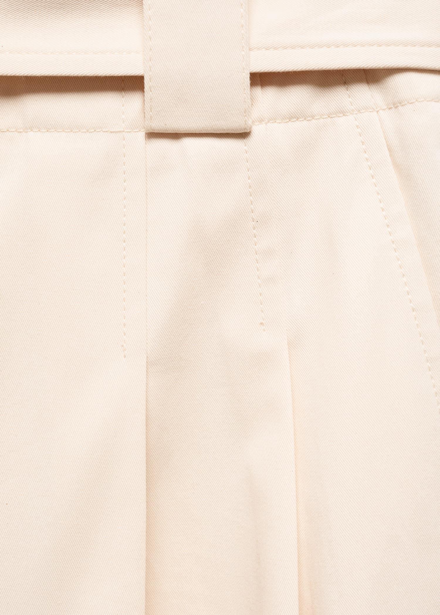 Mango - Cream Belt Loops Trousers