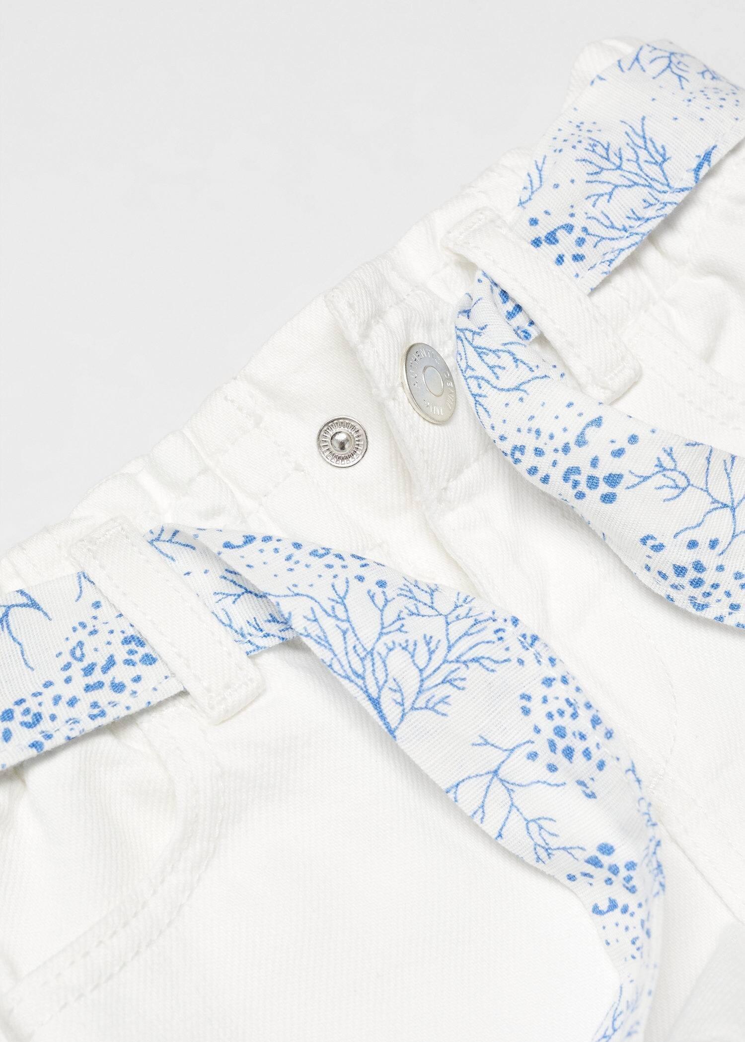 White Paperbag Denim Shorts, Kids Girls, , large image number 1