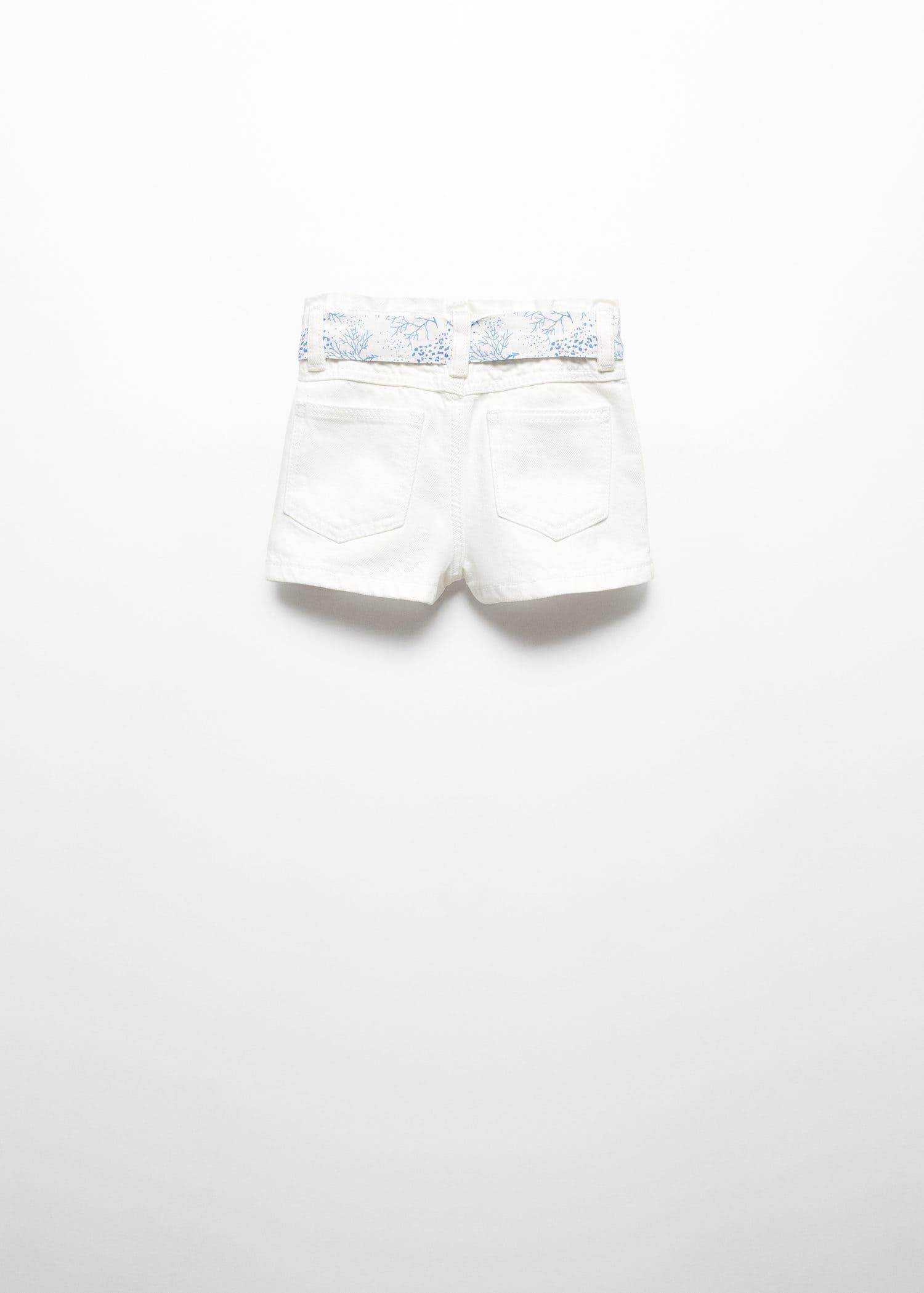 White Paperbag Denim Shorts, Kids Girls, , large image number 2